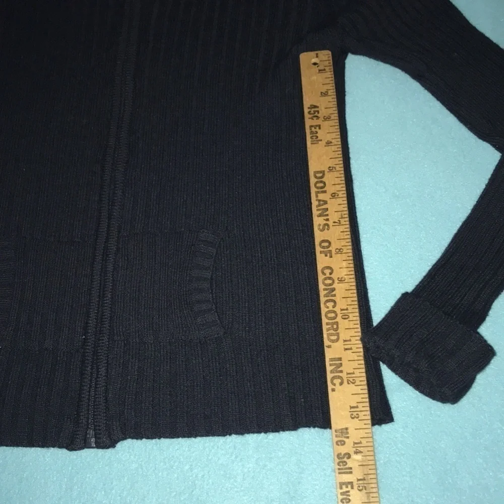𝅺DOCKERS zip up hooded knit sweater dark navy 2 pockets size L